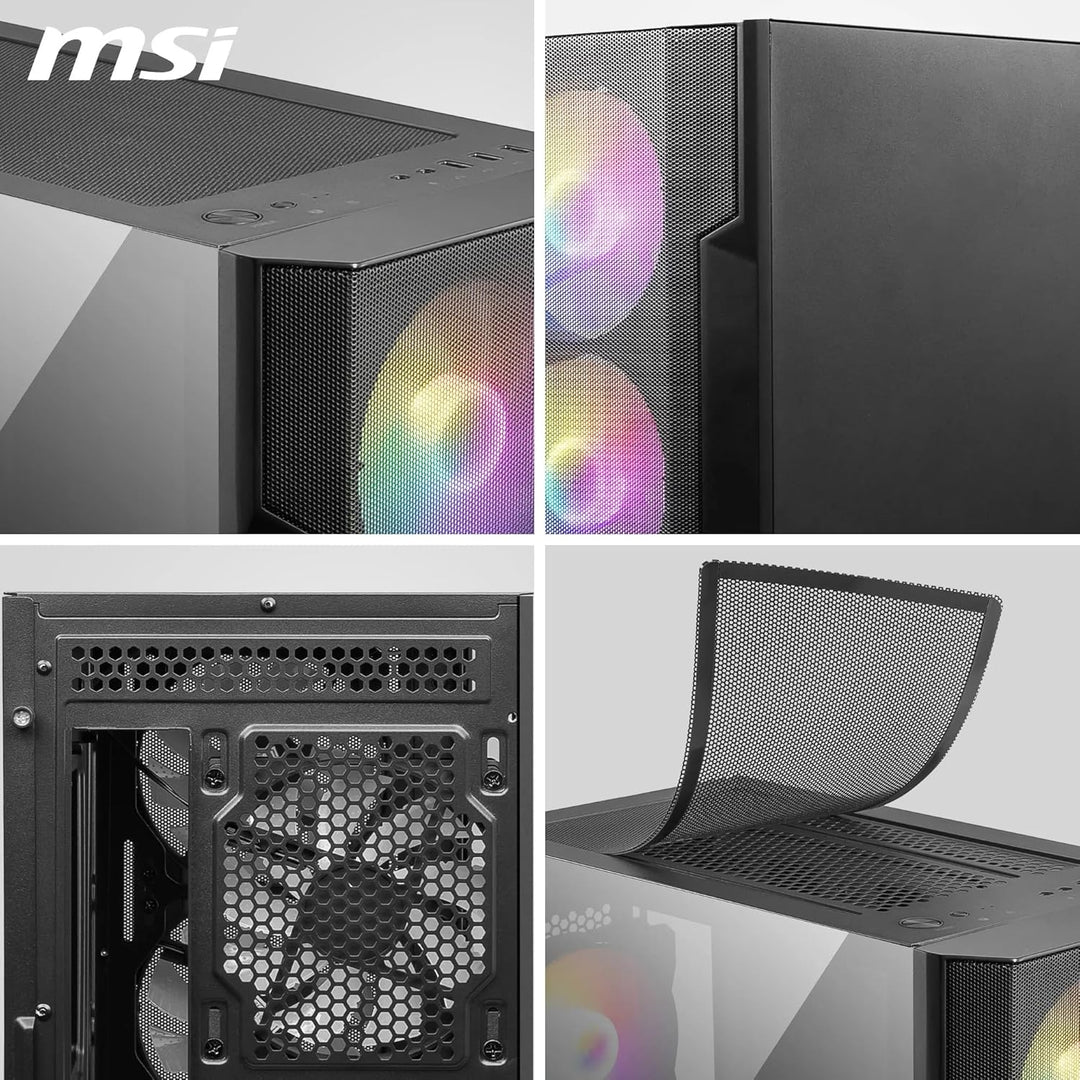 MSI MAG FORGE M100R Mini-Tower PC-Gehäuse, gehärtetes Glas, unterstützt Micro-ATX & Mini-ITX, Mesh-F