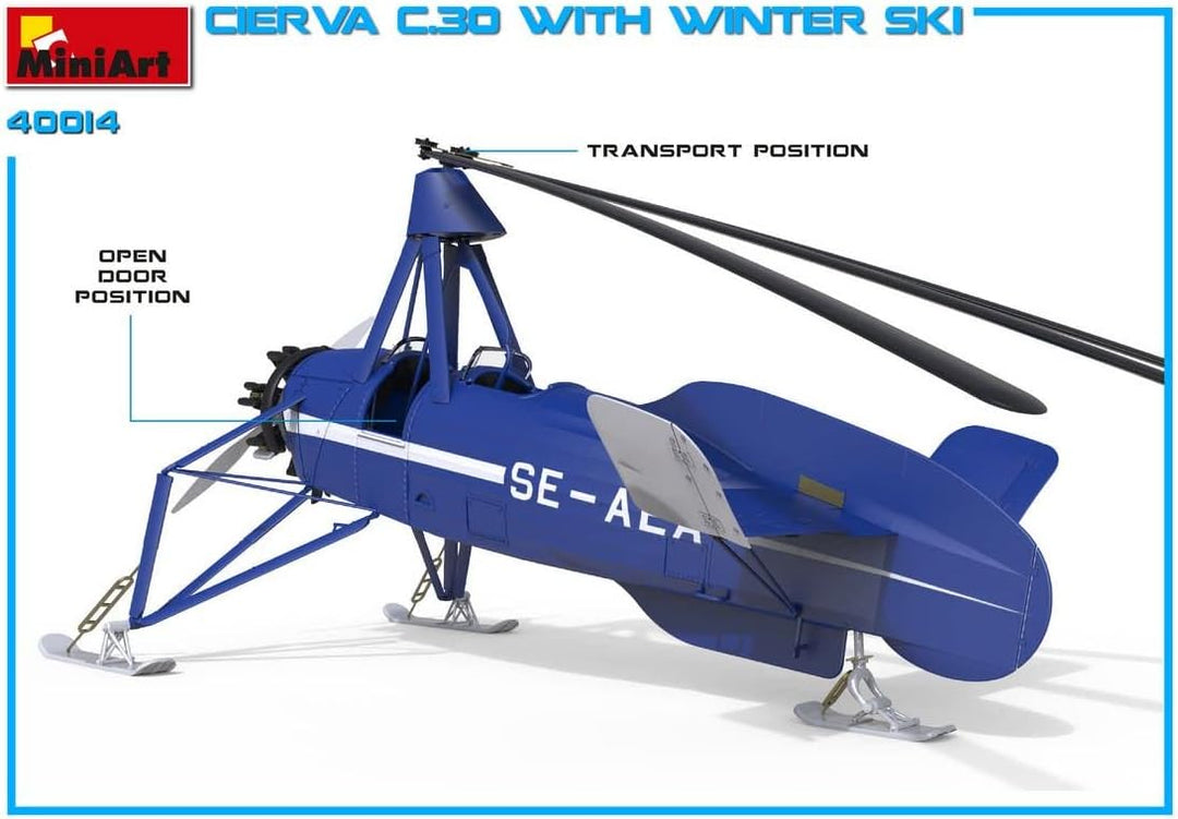 Mini Art 550041014 Militär MiniArt 41014 1:35 Cierva C.30 m. Ski-originalgetreue Nachbildung, Modell