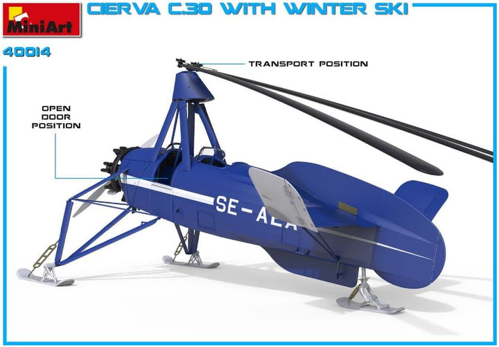 Mini Art 550041014 Militär MiniArt 41014 1:35 Cierva C.30 m. Ski-originalgetreue Nachbildung, Modell