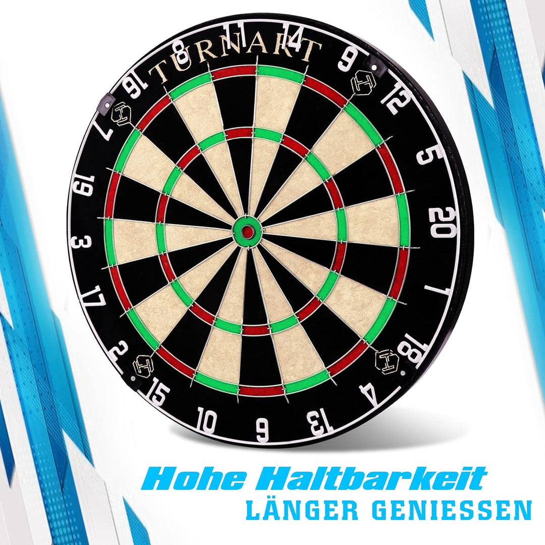 Dartscheibe Kork, 45CM Dart Scheibe, Dartscheibe Steeldart 6 Dartpfeile Metallspitze,Professionelle