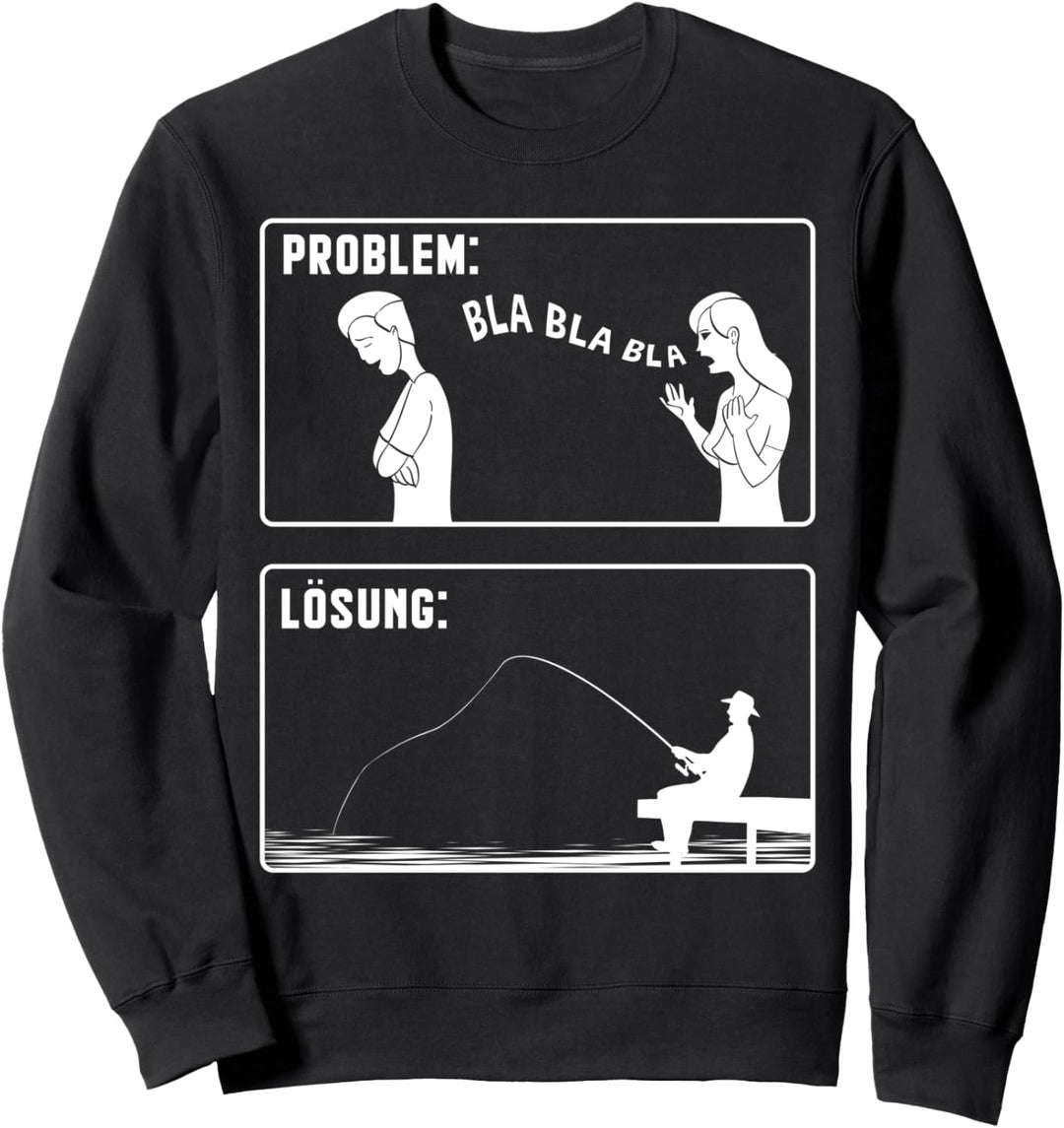 Problem Lösung Angeln Karpfen Hecht Mann Carp Fishing Sweatshirt