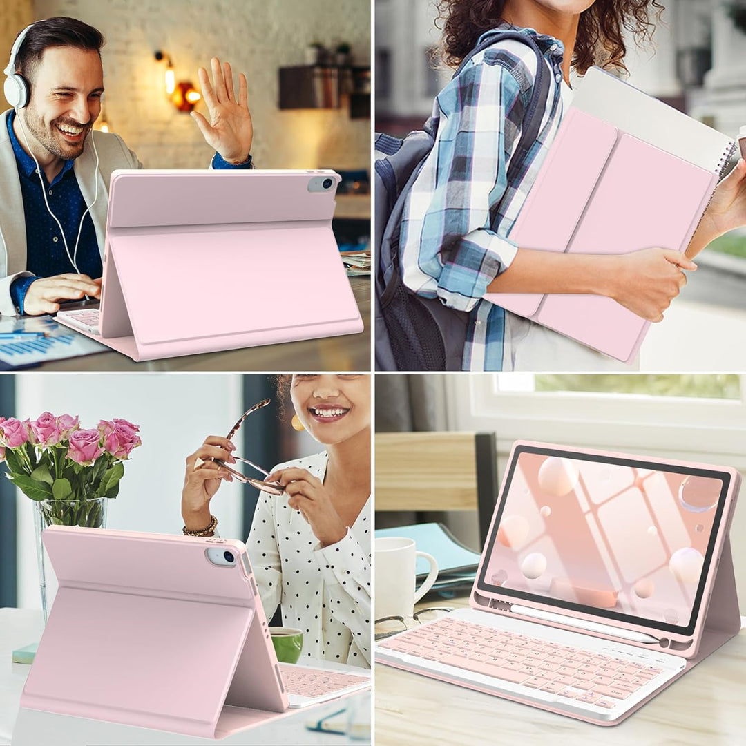 Tastatur Hülle für iPad Air 11"(M2) 2024/iPad Air 5 Gen 2022/iPad Air 4 Gen 2020 10.9'', Schutzhülle