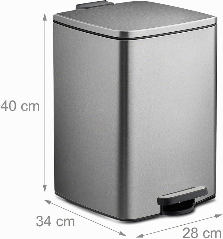 Relaxdays Mülleimer Küche, 20 Liter, entnehmbarer Inneneimer, Fusspedal, mit Müllbeutel, Tretmülleim
