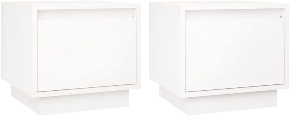 FIRBNUS Bedside Table Nachtkonsole Beistelltisch mit Stauraum Night Stand Nachttische 2er Set Weiss