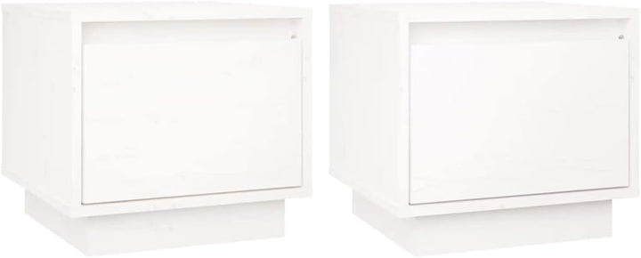 FIRBNUS Bedside Table Nachtkonsole Beistelltisch mit Stauraum Night Stand Nachttische 2er Set Weiss