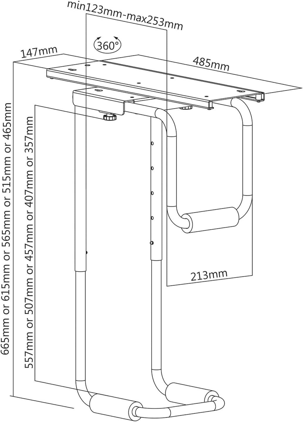 VALUE PC-Halter ausziehbar, drehbar