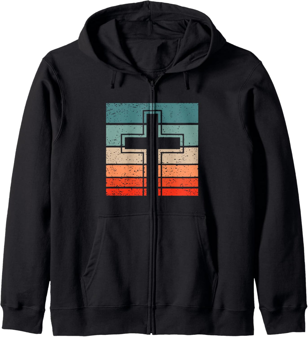 Jesus Kreuz Retro Style Vintage Kapuzenjacke