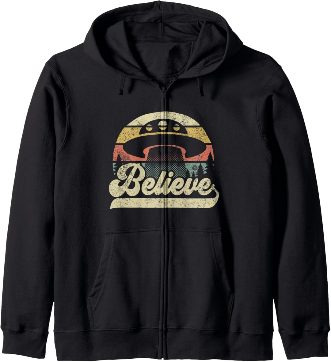 Believe Alien UFO Hunter Gift - I Want To Believe Retro Kapuzenjacke