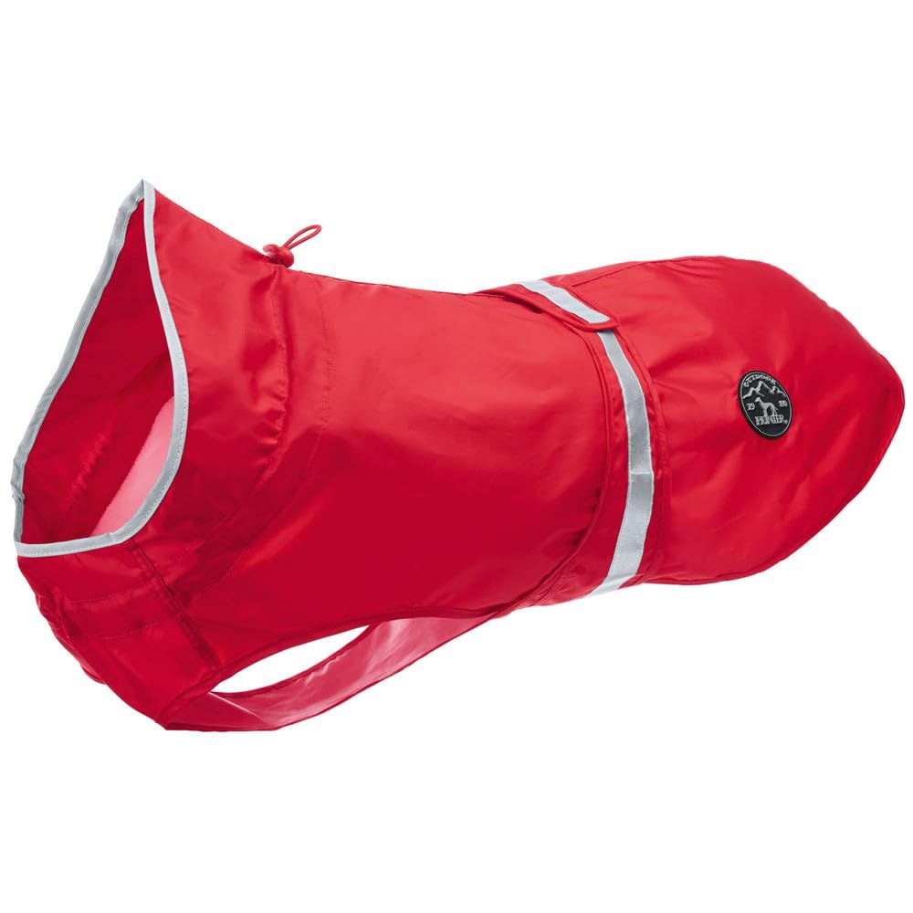 HUNTER Hunde-Regenmantel UPPSALA RAIN, Farbe: rot, wind- & wasserfest, anpassbarer Bauchgurt, reflek