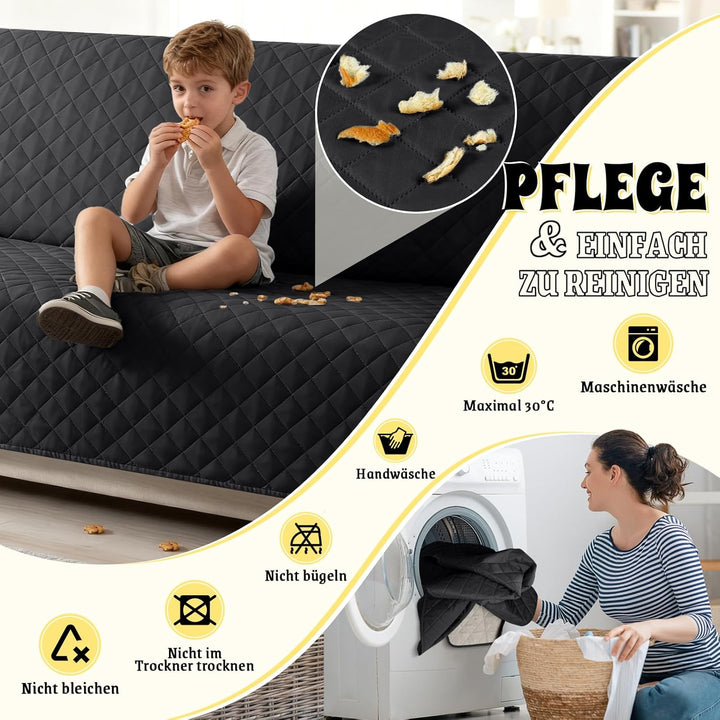TAOCOCO Sofa Überzug, Sofabezug Wasserdicht Mit Gummiband，Wohnzimmer Anti-Rutsch Gepolsterter Sofasc