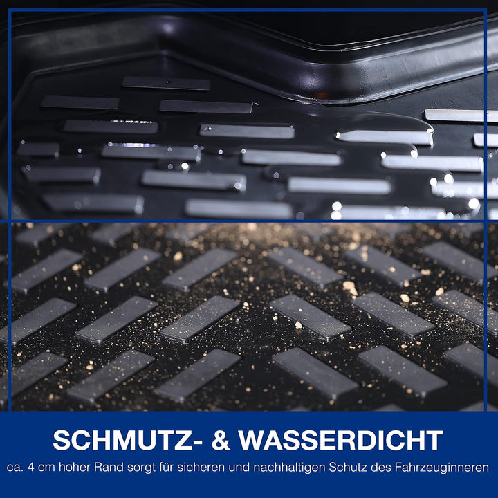 ELMASLINE 3D Gummimatten Set für Hyundai Tucson 1. Gen. 2004-2010 | Fussmatten Set mit hohem Rand -