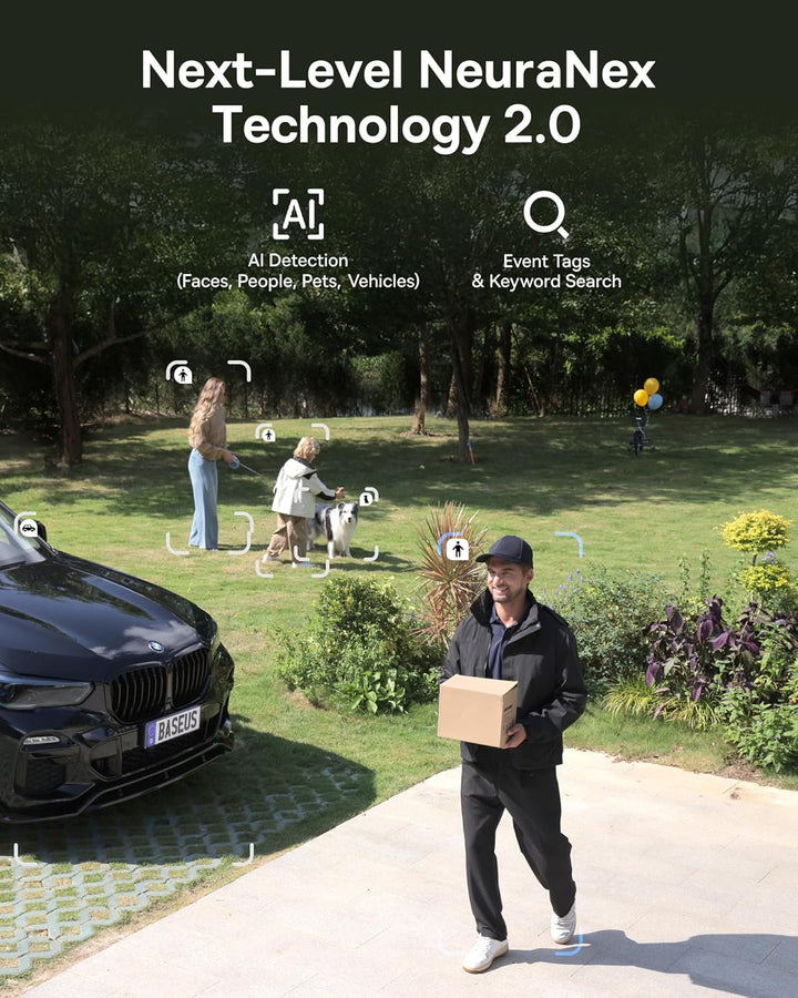 Baseus Security X1 Pro Überwachungskamera Aussen Solar WLAN, Kamera Überwachung Kabellos Dual-Kamera