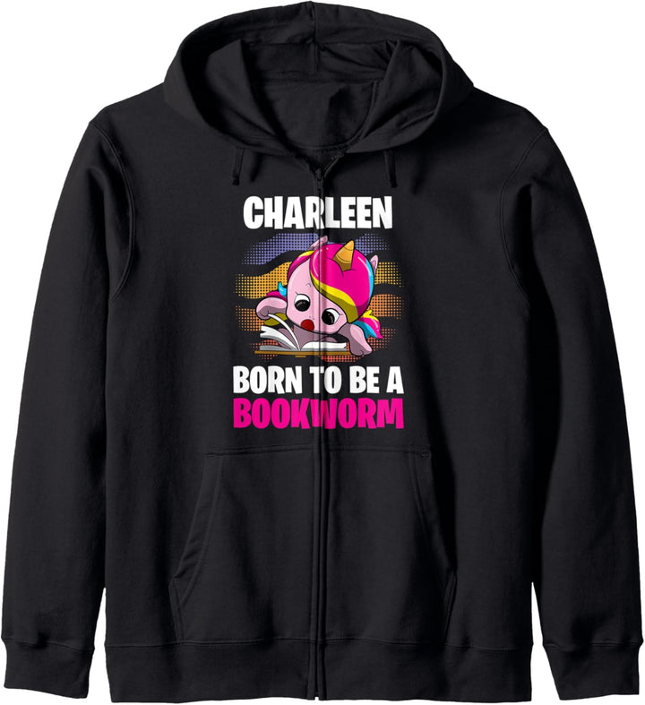 Charleen - Born To Be A Bookworm - Personalisiert Kapuzenjacke