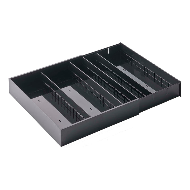 YAMAZAKI TOWER 5416 Ausziehbarer diagonaler Besteckkasten, Schwarz, One Size, Schwarz
