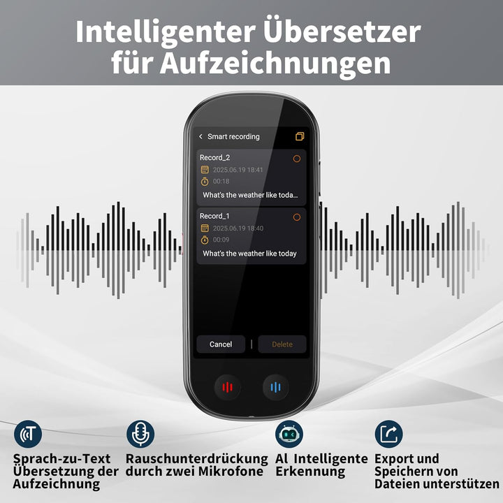 Sprachübersetzer Gerät,Übersetzungsgerät mit Sprachausgabe Translator,Übersetzer Echtzeit 150 Sprach