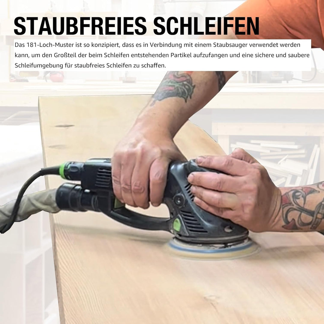 Schleifscheiben 150mm Klett 40 Körnung Keramik Schleifpapier Blau Poröses Schleifscheiben, Exzenters