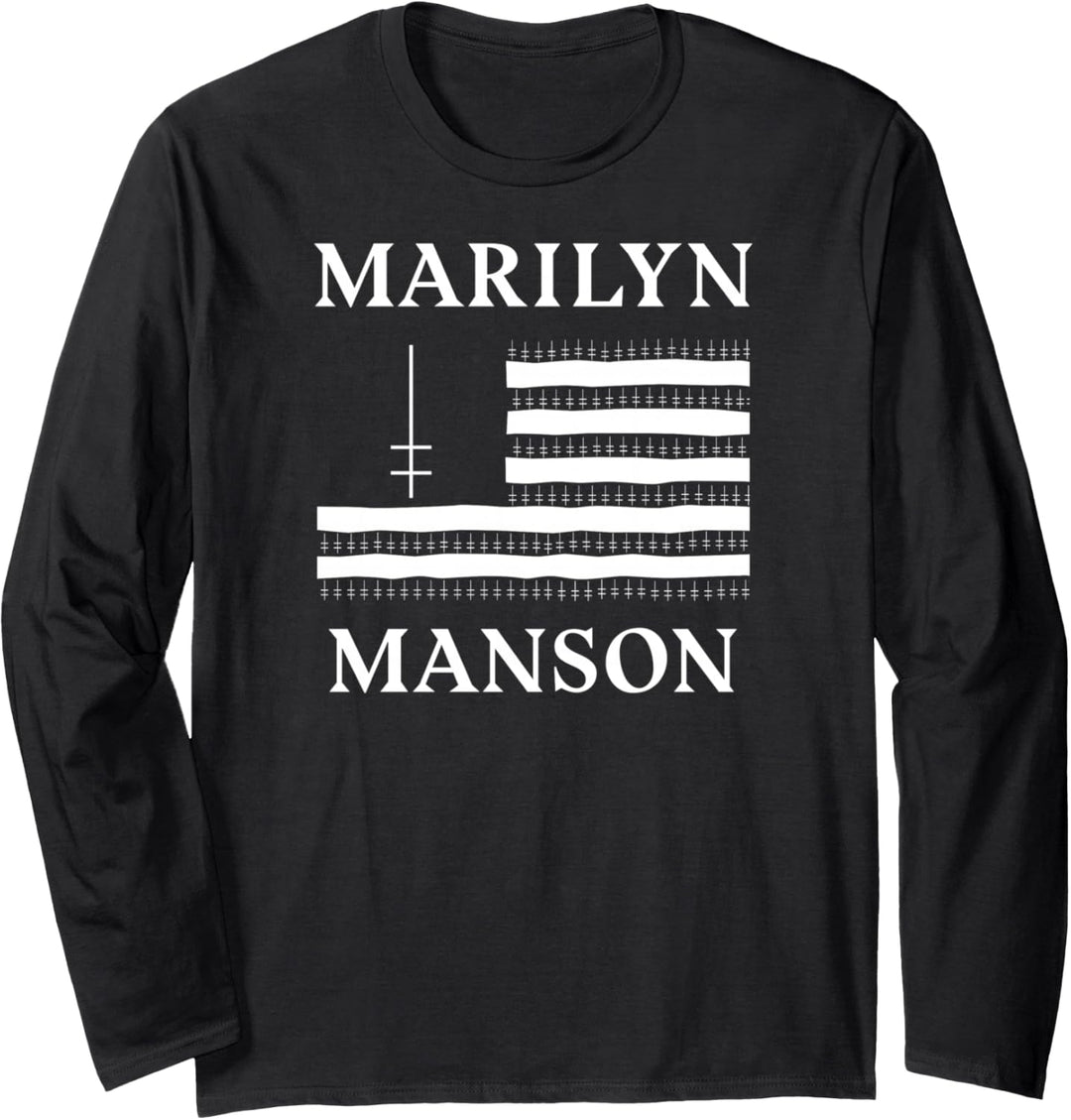Marilyn Manson – Flag and Logo Langarmshirt