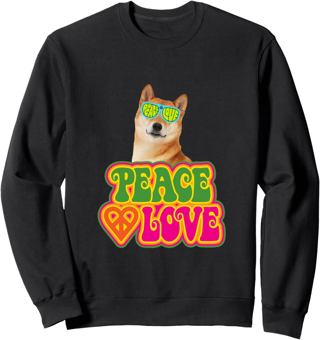Peace Heart Love Dog Shiba Inu Sweatshirt