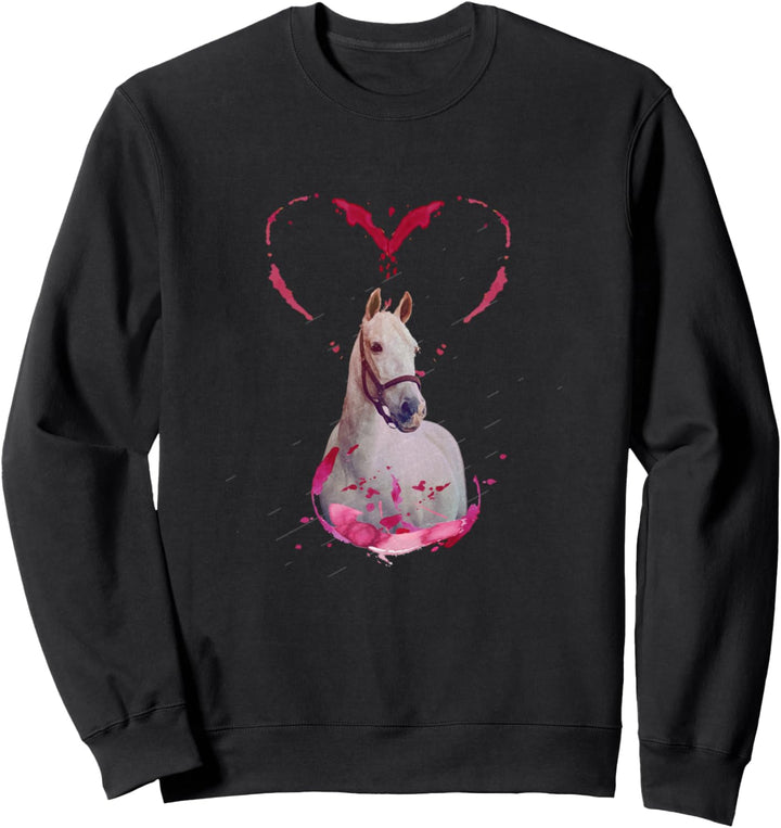 Pferde Mädchen Geburtstag Pferdemotiv Damen Pferd Herz Sweatshirt
