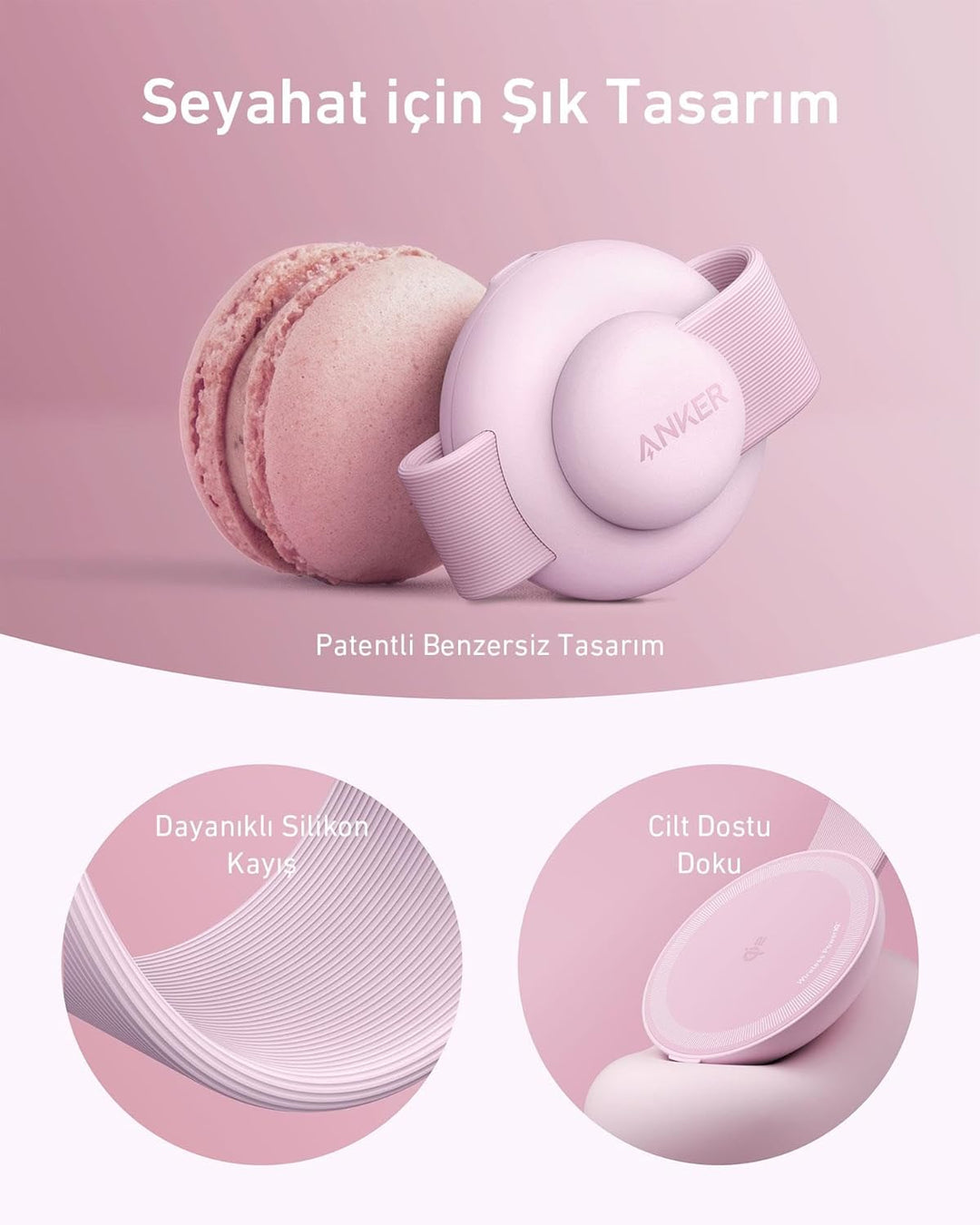 Anker MagGo 3in1 Wireless Folding Charger B25M8, Pink