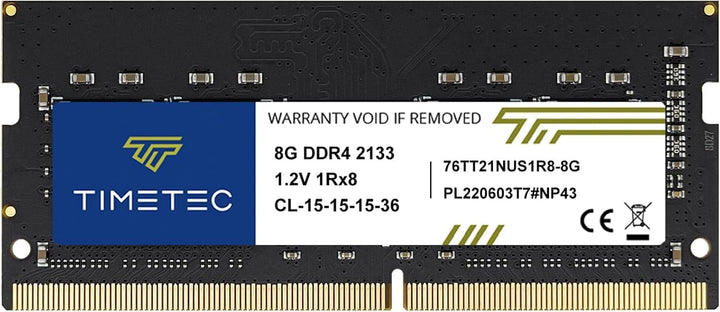 Timetec 8GB DDR4 2133MHz PC4-17000 Non-ECC Unbuffered 1.2V CL15 1Rx8 Single Rank 260 Pin SODIMM Lapt