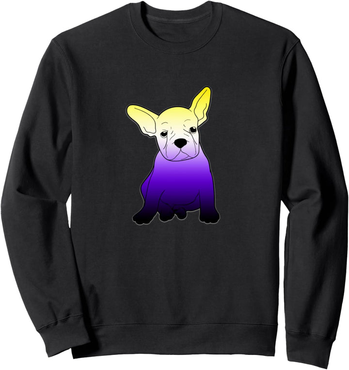 Nonbinary Französisch Bulldogge NB Enby Pride Flag Farben Sweatshirt