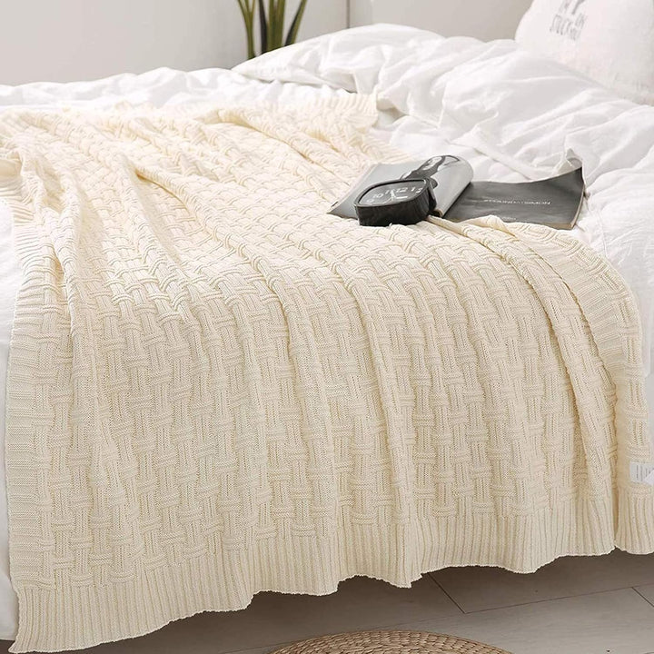 OROOTL Kuscheldecke Strickdecke 100% Baumwolle Weich Sofadecke 130x180cm Schlafdecke für weiches Sof
