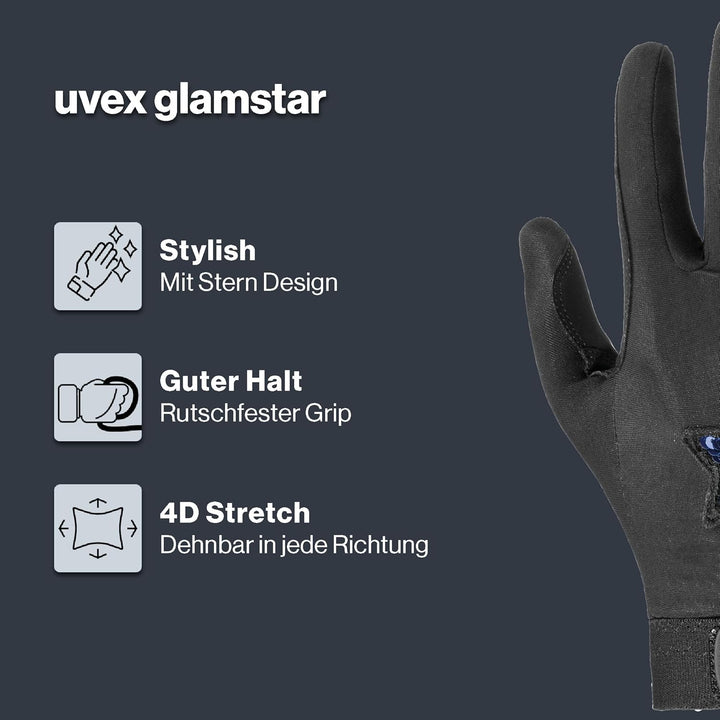 Uvex Kinder Glamstar Reithandschuhe 5 black-blue, 5 black-blue