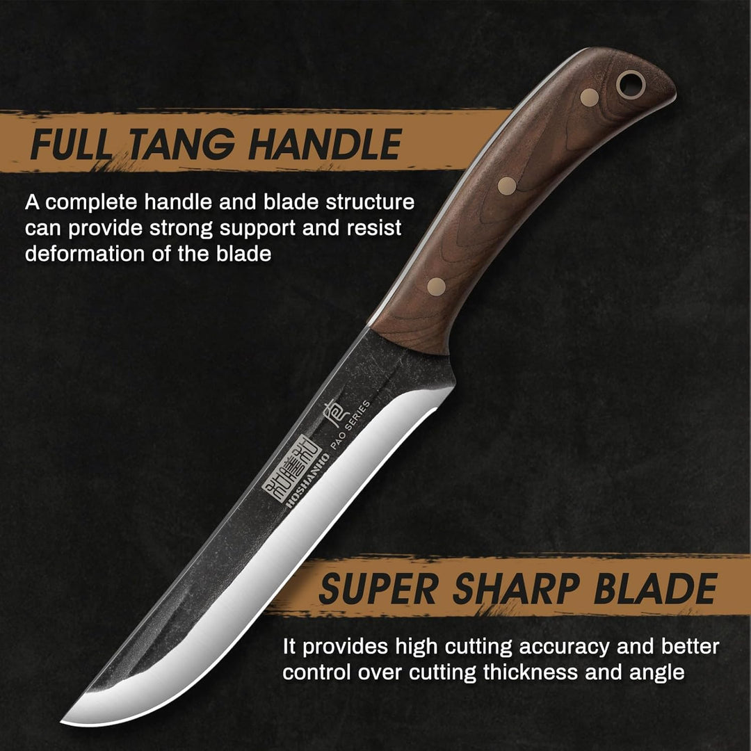 HOSHANHO 17 cm Langes Ausbeinmesser zum Fleischschneiden, Superscharfes Filetiermesser Fisch, Handge