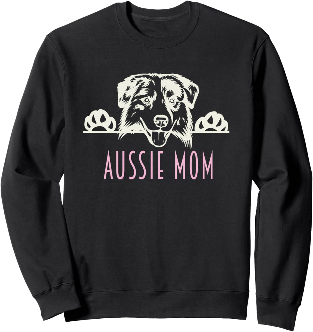 Aussie Mom with Australian Shepherd Dog Sweatshirt