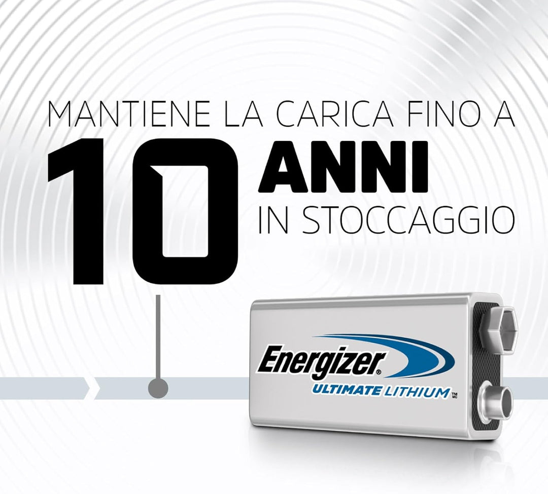 Energizer L522-8 Lithium Energizer Ultimate 9V Block Batterie 6LR61, 8er pack