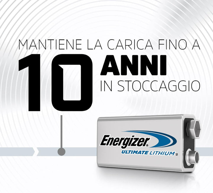 Energizer L522-8 Lithium Energizer Ultimate 9V Block Batterie 6LR61, 8er pack