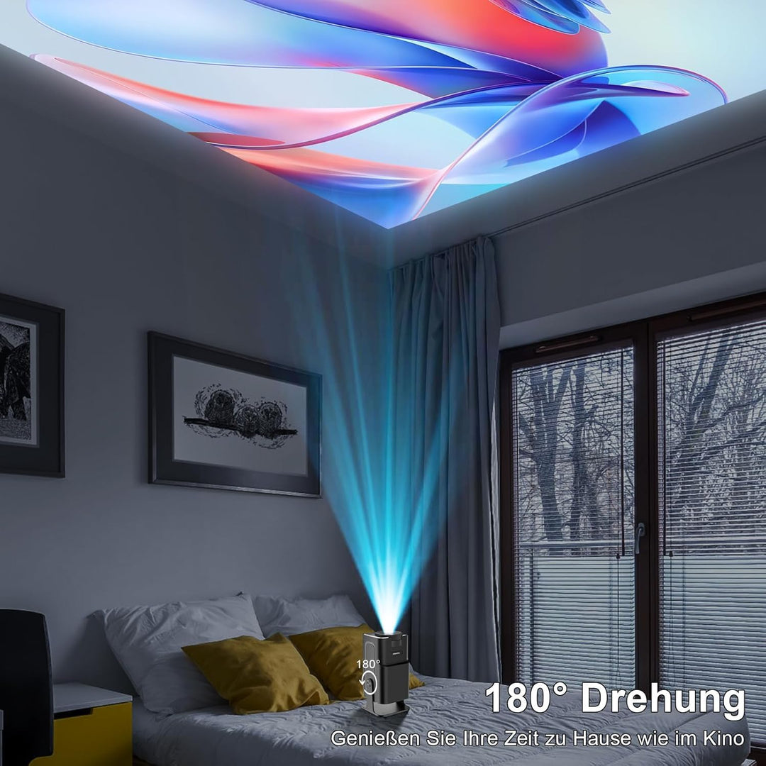 WOOPKER Mini Projektor HY320 Tragbarer Projektor, Unterstützt 4K 1080P mit Zweiband-WIFI6 5G Drahtlo