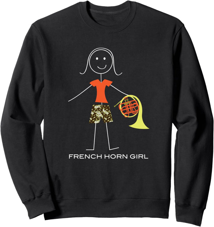 Lustige Frauen Waldhorn, Mädchen Musiker Geschenke Sweatshirt