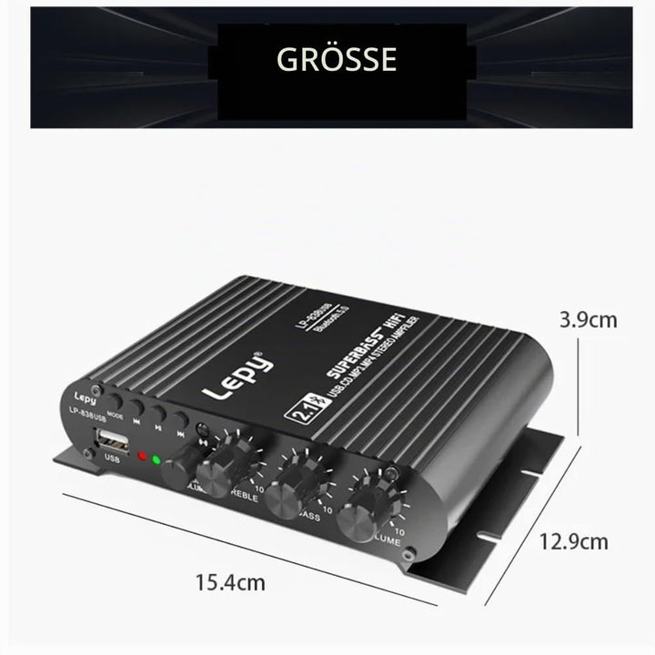 LP-838USB Bluetooth 5.0 Verstärker 2.1 3-Kanal-Support Super Bass Musikwiedergabe USB-Fernbedienung