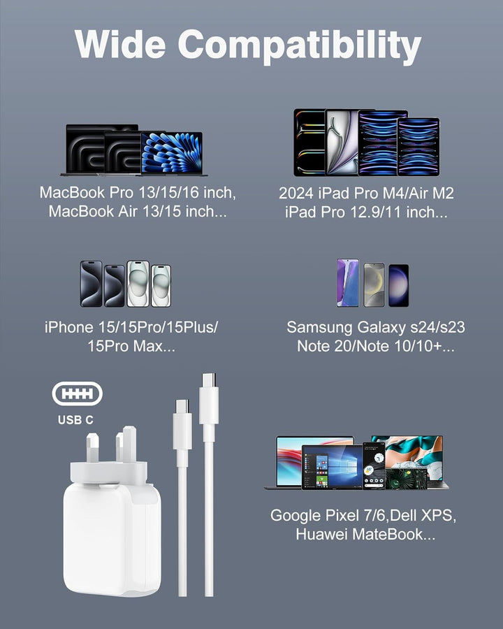 IFEART 67W USB C Ladegerät für MacBook Pro 13/14/ 15/16 Zoll, MacBook Air 2020/2019/ 2018, Kompatibe