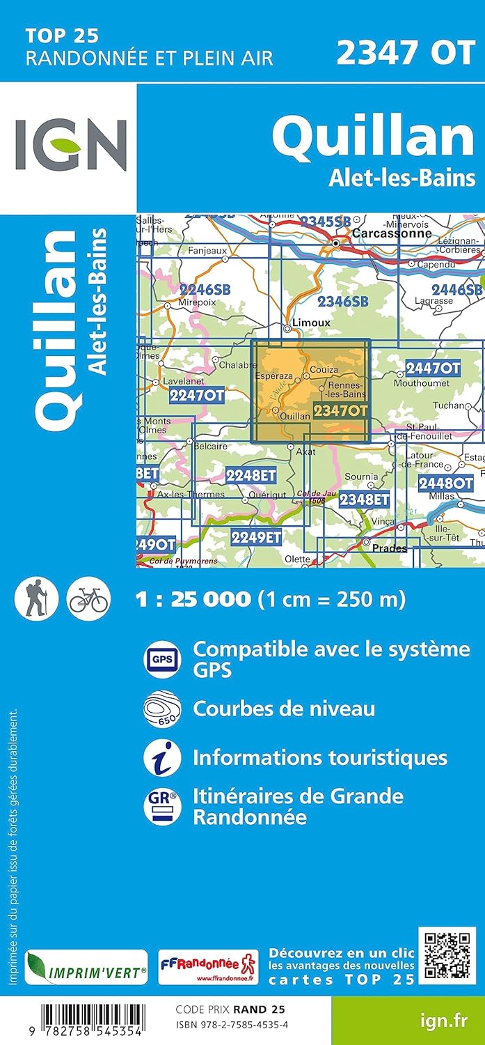 2347OT Quillan Alet-les-Bains (TOP 25), Karte