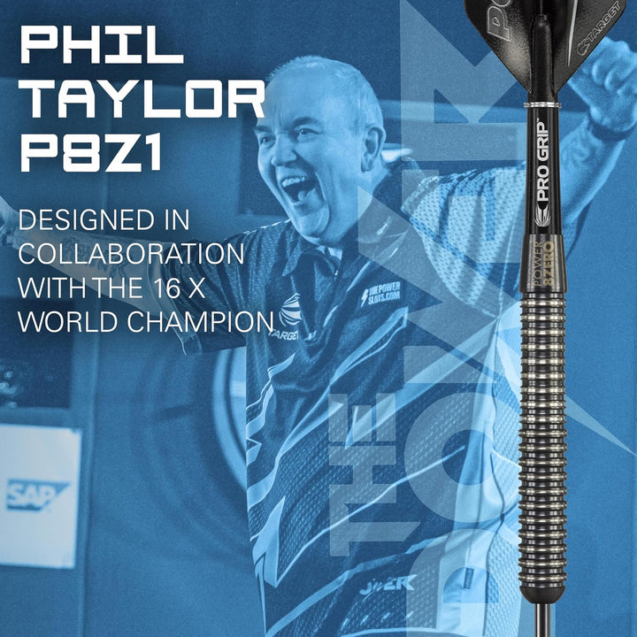 Target Darts Phil Taylor Power 8-Zero Schwarz 80% Wolfram Steeldarts-Set Schwarz Titanium 1 21G Sing