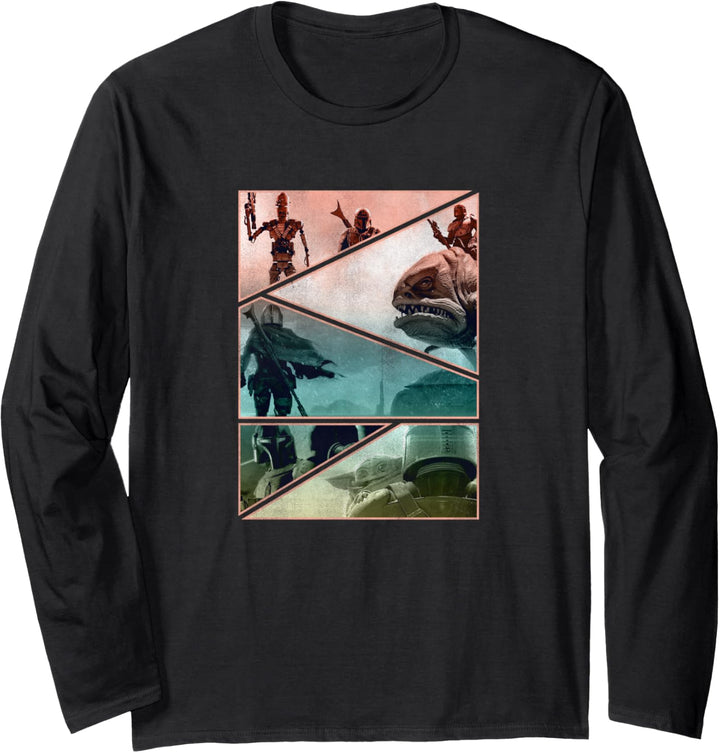 Star Wars Mandalorian Panel Slice Langarmshirt