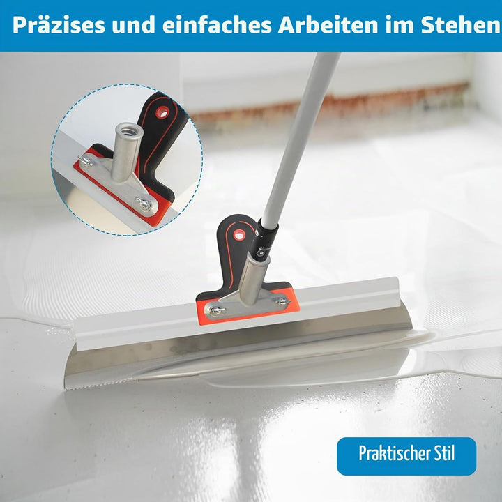 Flächenspachtel mit Stielhalter, Zahnspachtel tehrakel Gezahnt 56cm, Grossflächenrakel Trockenbau Sp