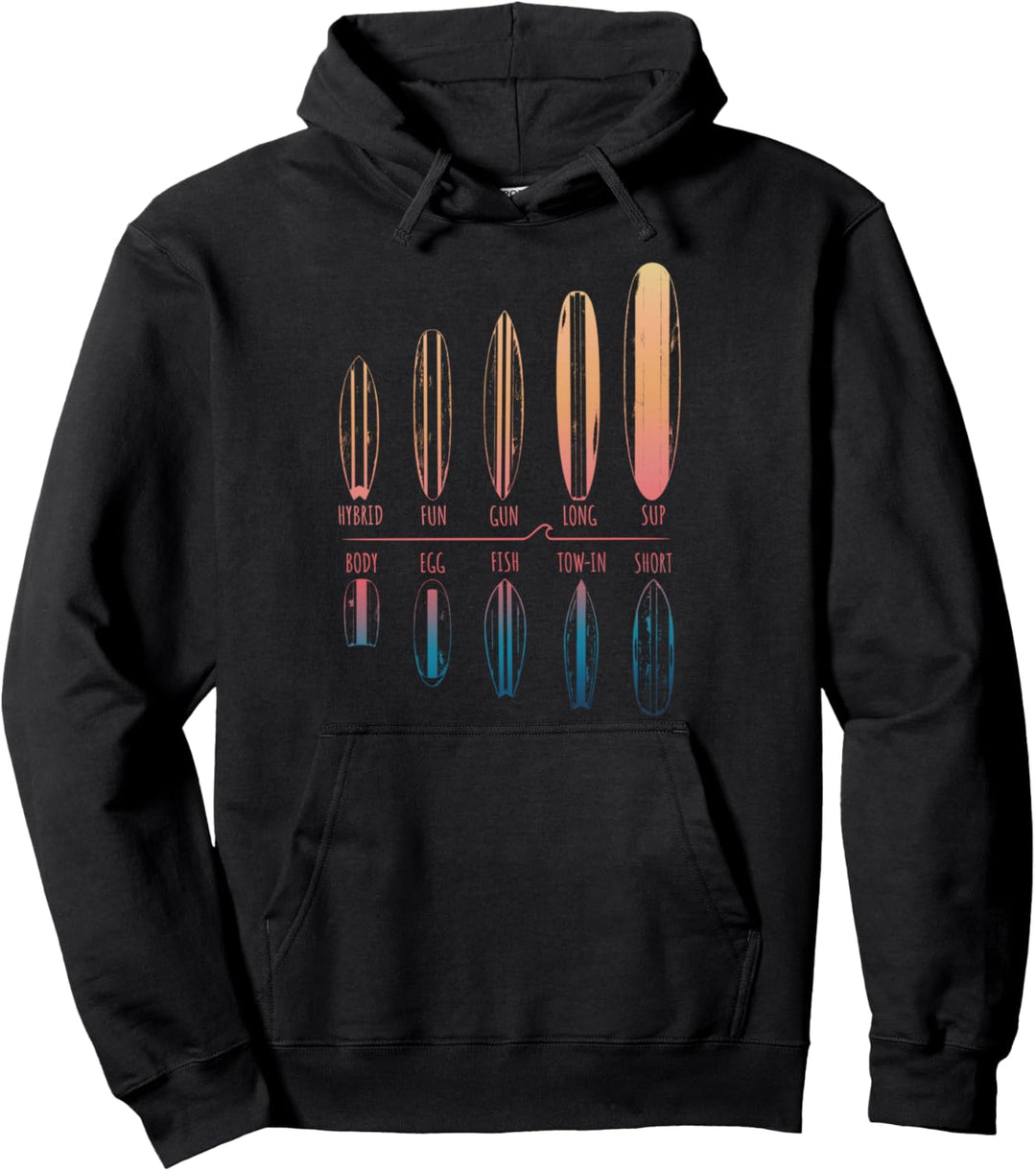 Surfbretter Surfer Portfolio Surfbrett Surfing Boy Girl Surf Pullover Hoodie