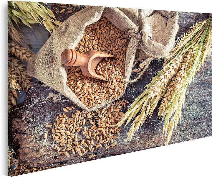 islandburner Bild auf Leinwand Gesunde Zutaten Für Brötchen Und Brot Mit Vollkorn Bilder Wandbilder