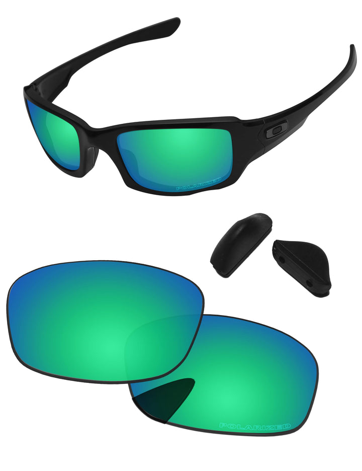 PapaViva Ersatzlinsen für for Oakley Fives Squared Bluish Green - Polarized, Bluish Green - Polarize