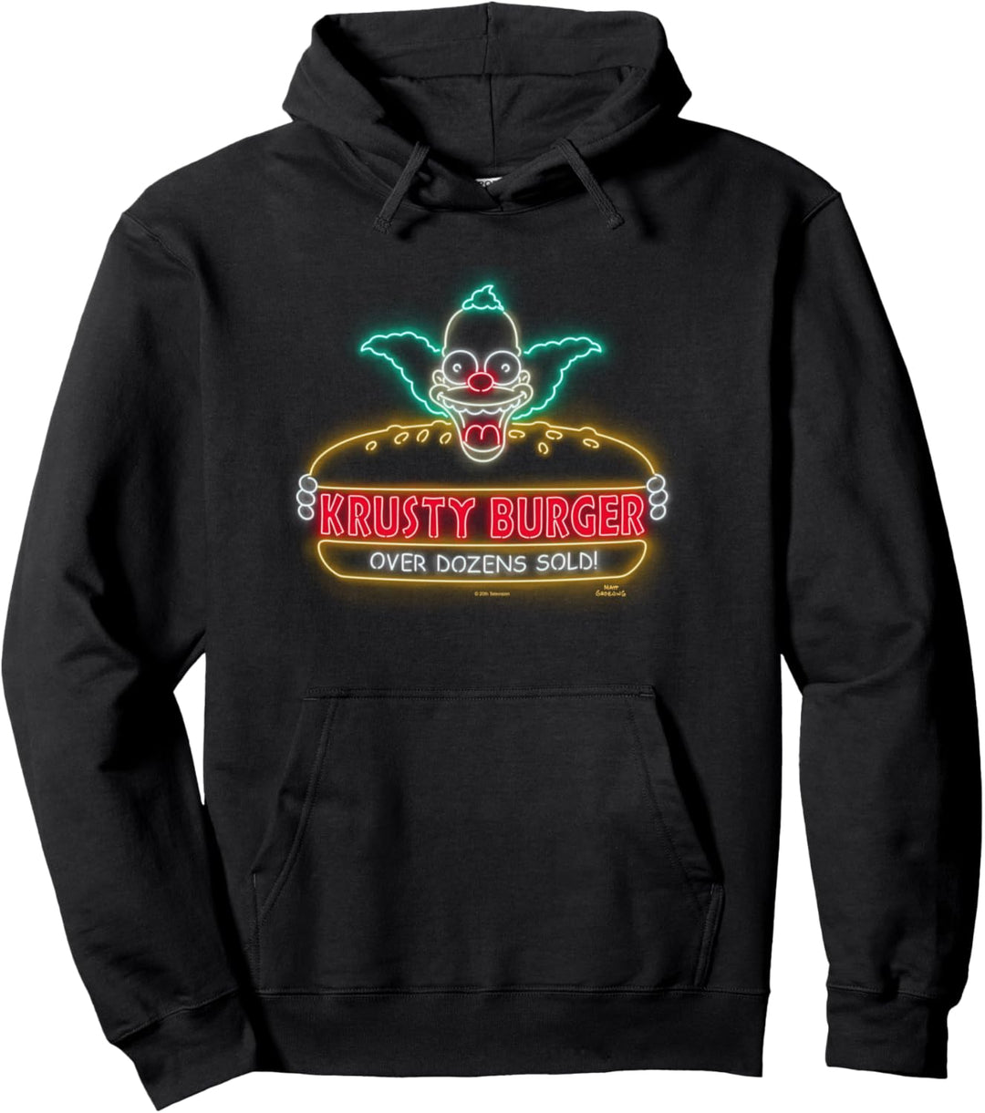 The Simpsons Krusty Burger Over Dozens Sold Neon Sign Pullover Hoodie