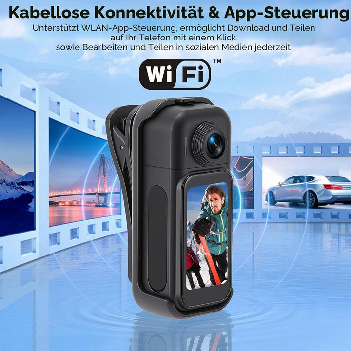 Action Kamera 4K 360° Motorrad Helm Cam