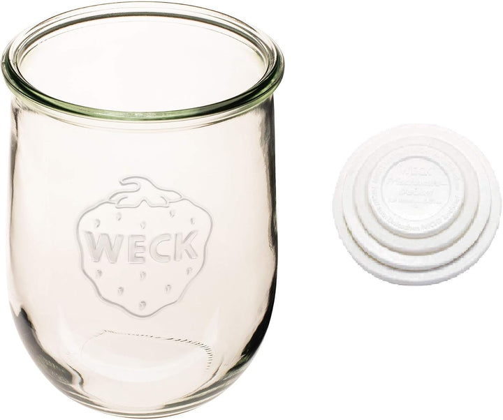 Weck - Grosse Gläser für Sauerteig - Starterglas mit Glasdeckel - Tulpenglas mit breiter Öffnung - W