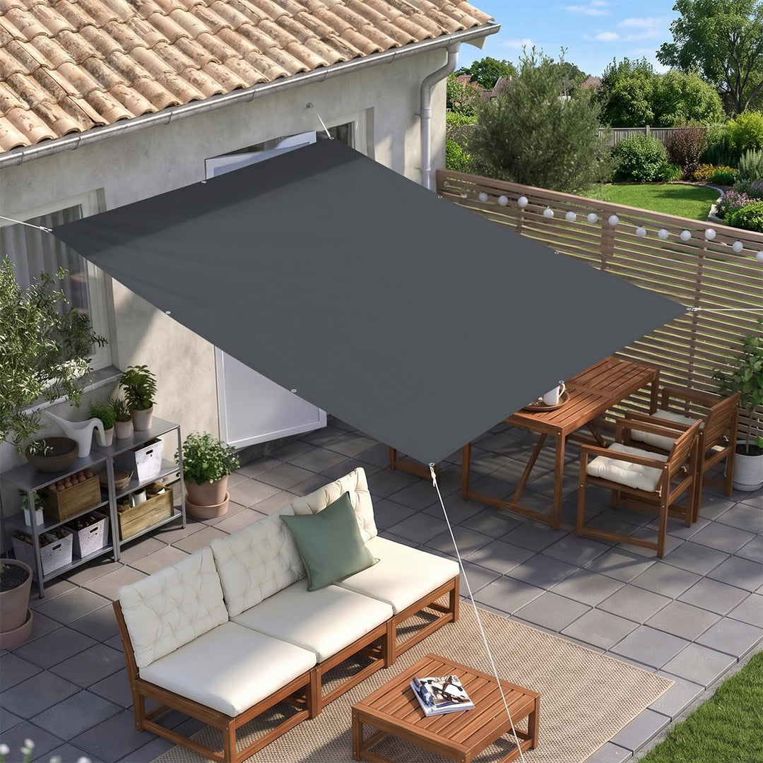Sunnylaxx 2x2.5 m Sonnensegel-Anthrazit, Wasserdicht Rechteckig mit ÖsenSonnenschutz Sunsegel, Ant-U
