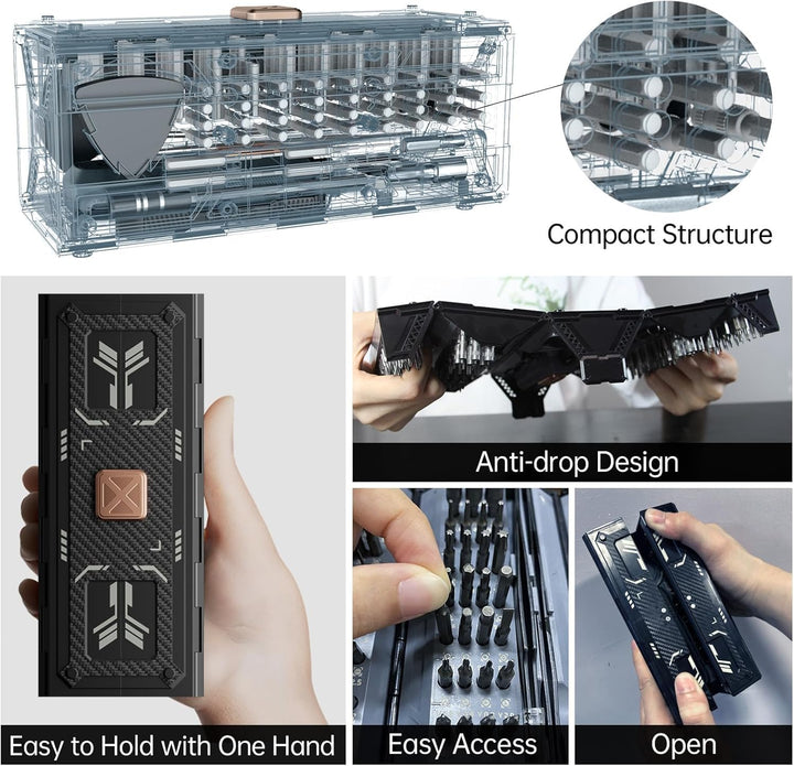 JAKEMY 180 in 1 Electric Screwdriver Set Precision Mechanic Repair Tool Screwdriver Set 3 Gears Torq