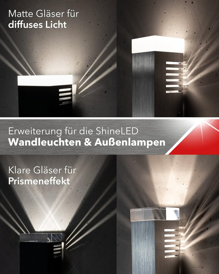 ShineLED Acrylglas Upgrade | 80mm x 80mm für 14W | matt 14 Watt Mattes Glas, 14 Watt Mattes Glas