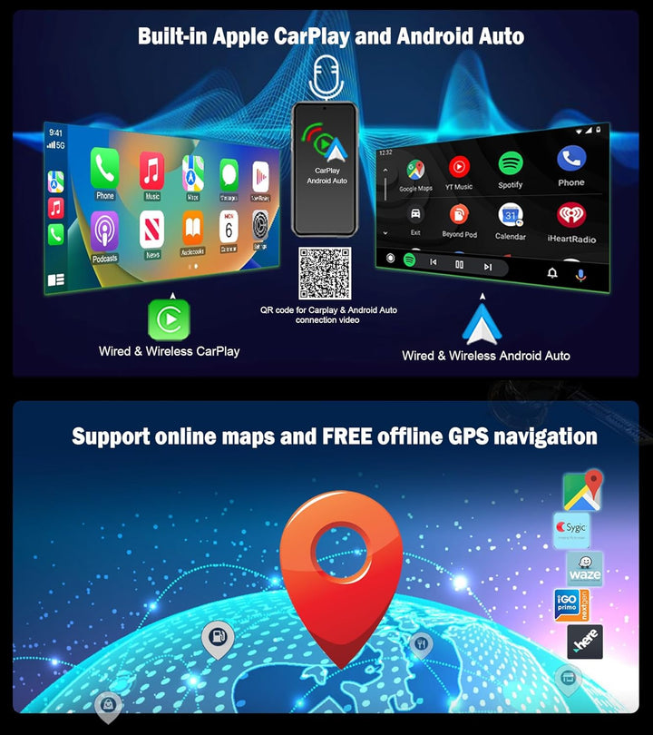 Erisin 10,25 Zoll Android 14 Autoradio 1Din GPS Navi für Audi Q5 2009-2016 Unterstützt Kabelloses Ca